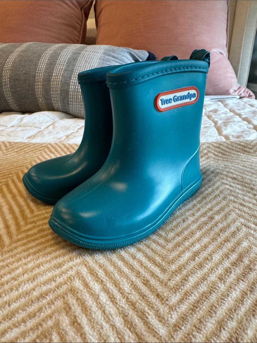Kids Teal Waterproof Rain Boots